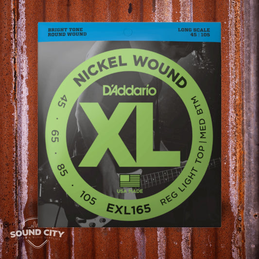 D'Addario EXL165 45-105 Regular Light Top/ Med. Btm, Long Scale, XL Nickel Bass