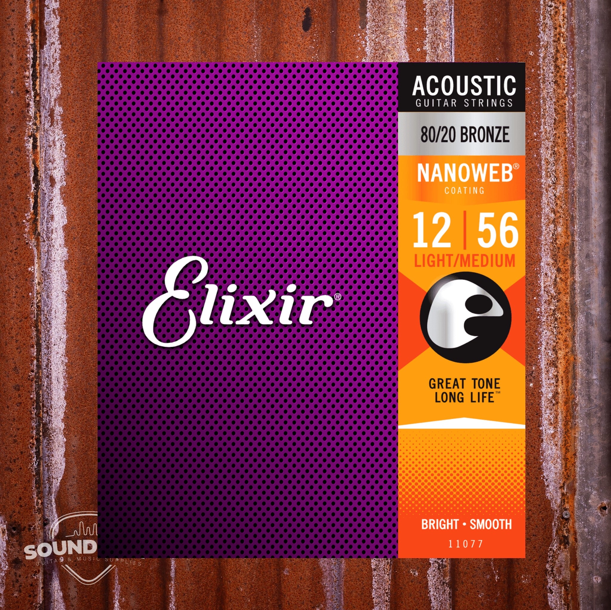 Elixir 11077 Acoustic 80/20 Medium Light 12-56 snaren
