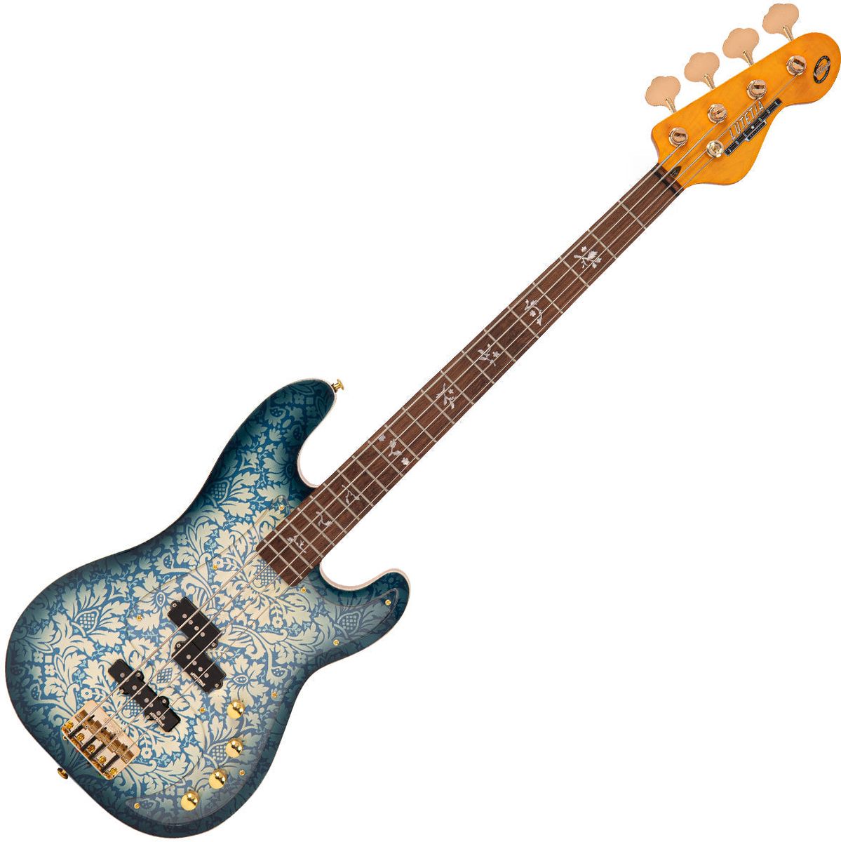 Vintage Joe Doe By Vintage - Lutetia Bass - Paisley Blueburst w/ Case