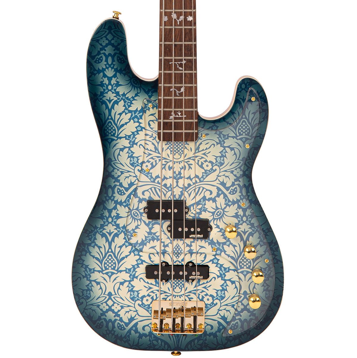 Vintage Joe Doe By Vintage - Lutetia Bass - Paisley Blueburst w/ Case