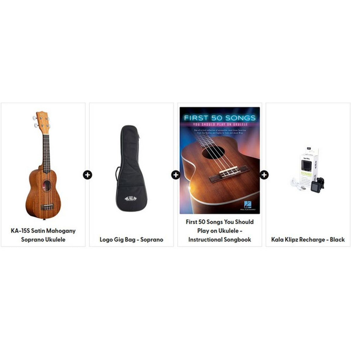 Kala KA-15S Satin Mahogany Soprano Ukulele Bundle