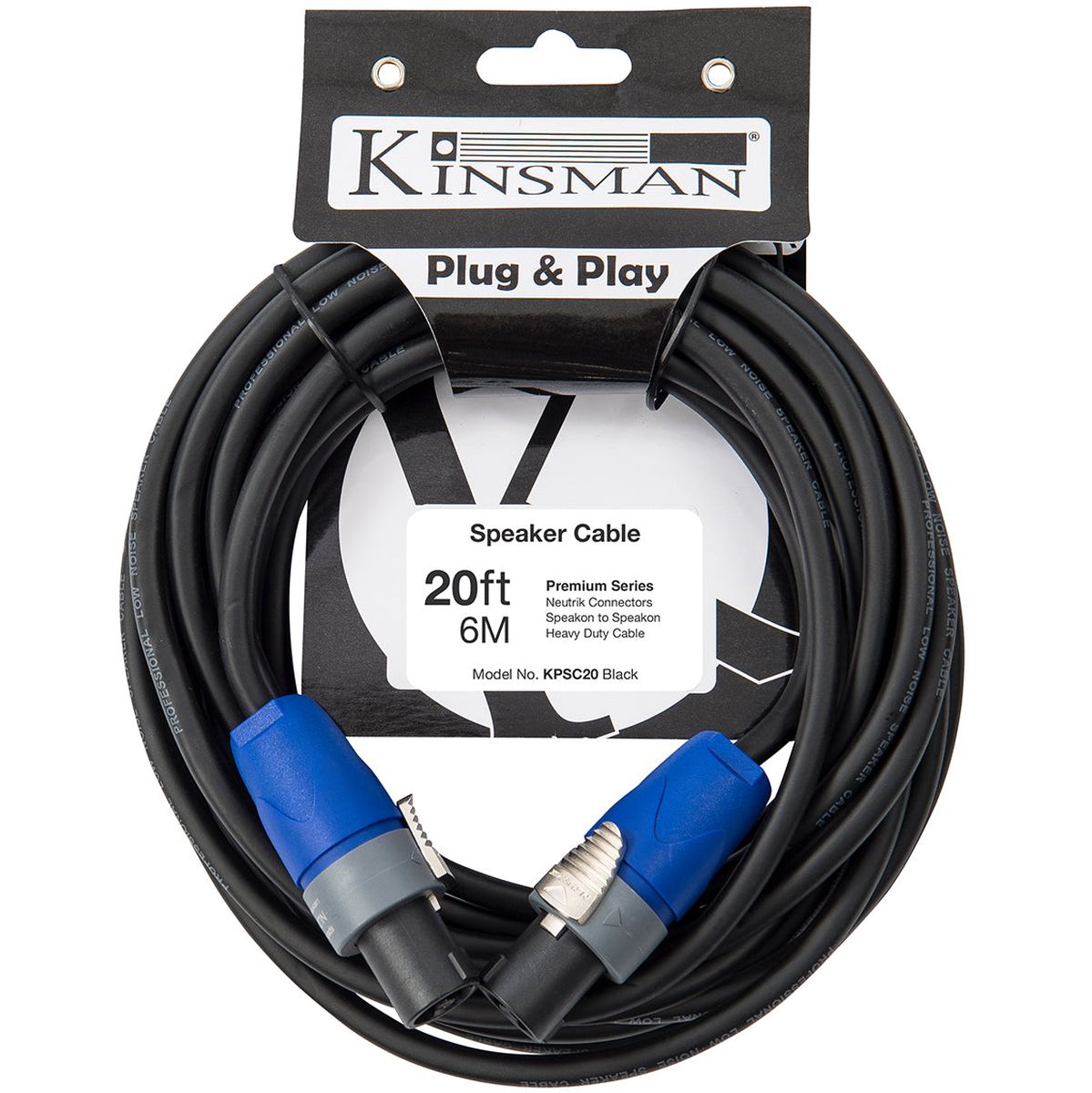 Kinsman Premium Neutrik Speaker Cable - 20FT