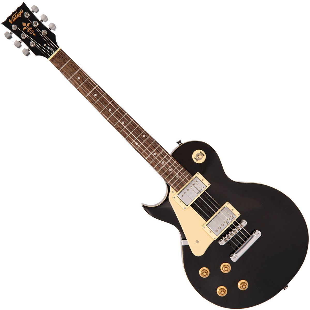 Vintage V10 Coaster Series Left Handed Electric Guitar - Gloss Black