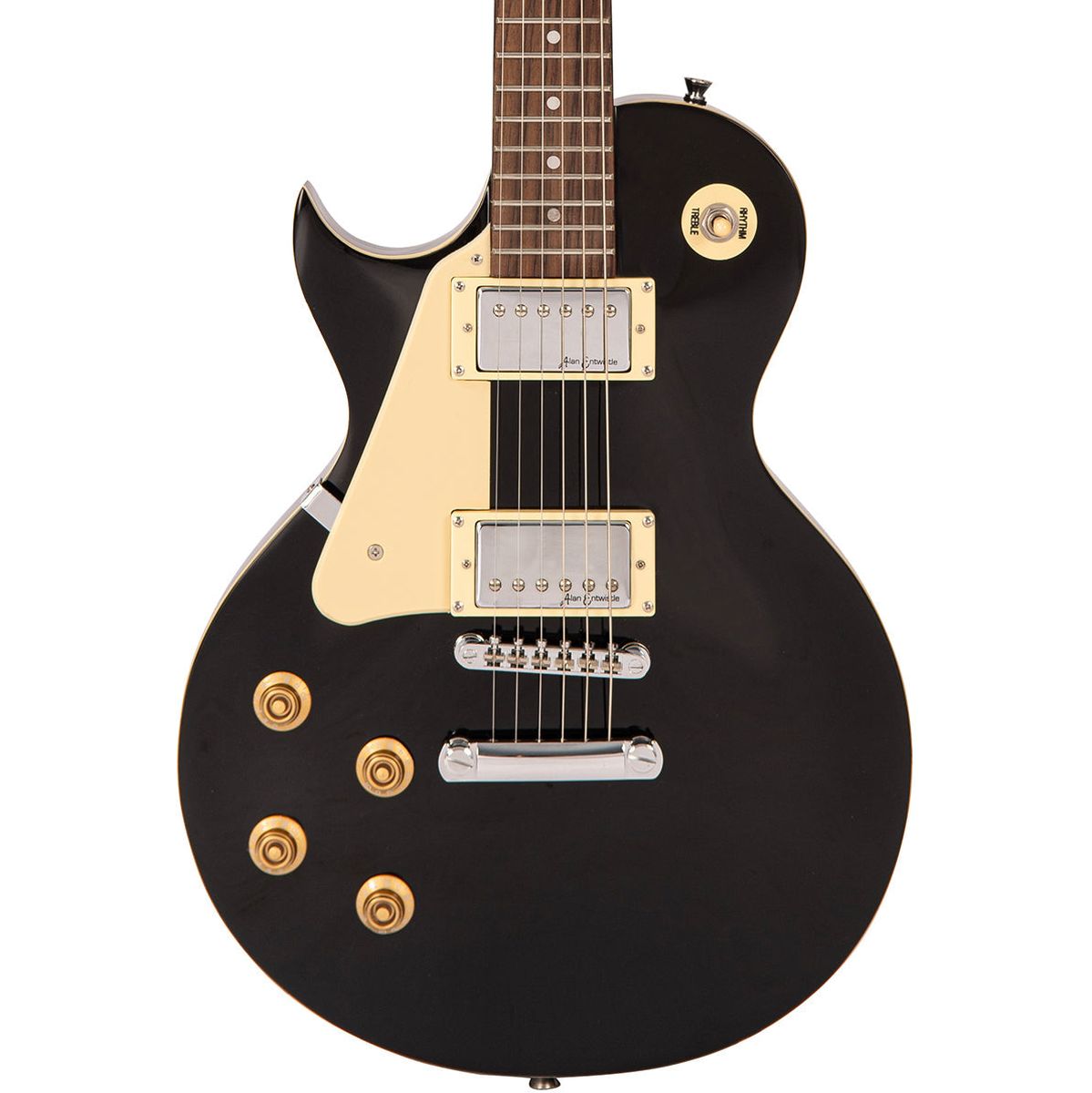 Vintage V10 Coaster Series Left Handed Electric Guitar - Gloss Black