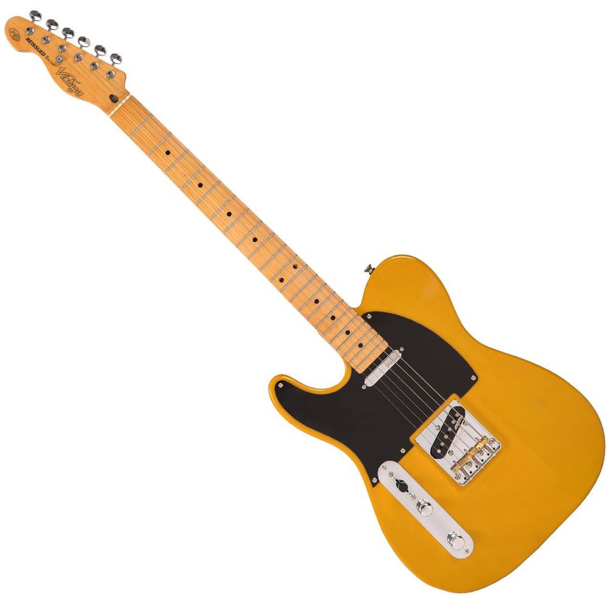 Vintage V52 Left Handed Electric Guitar - Butterscotch