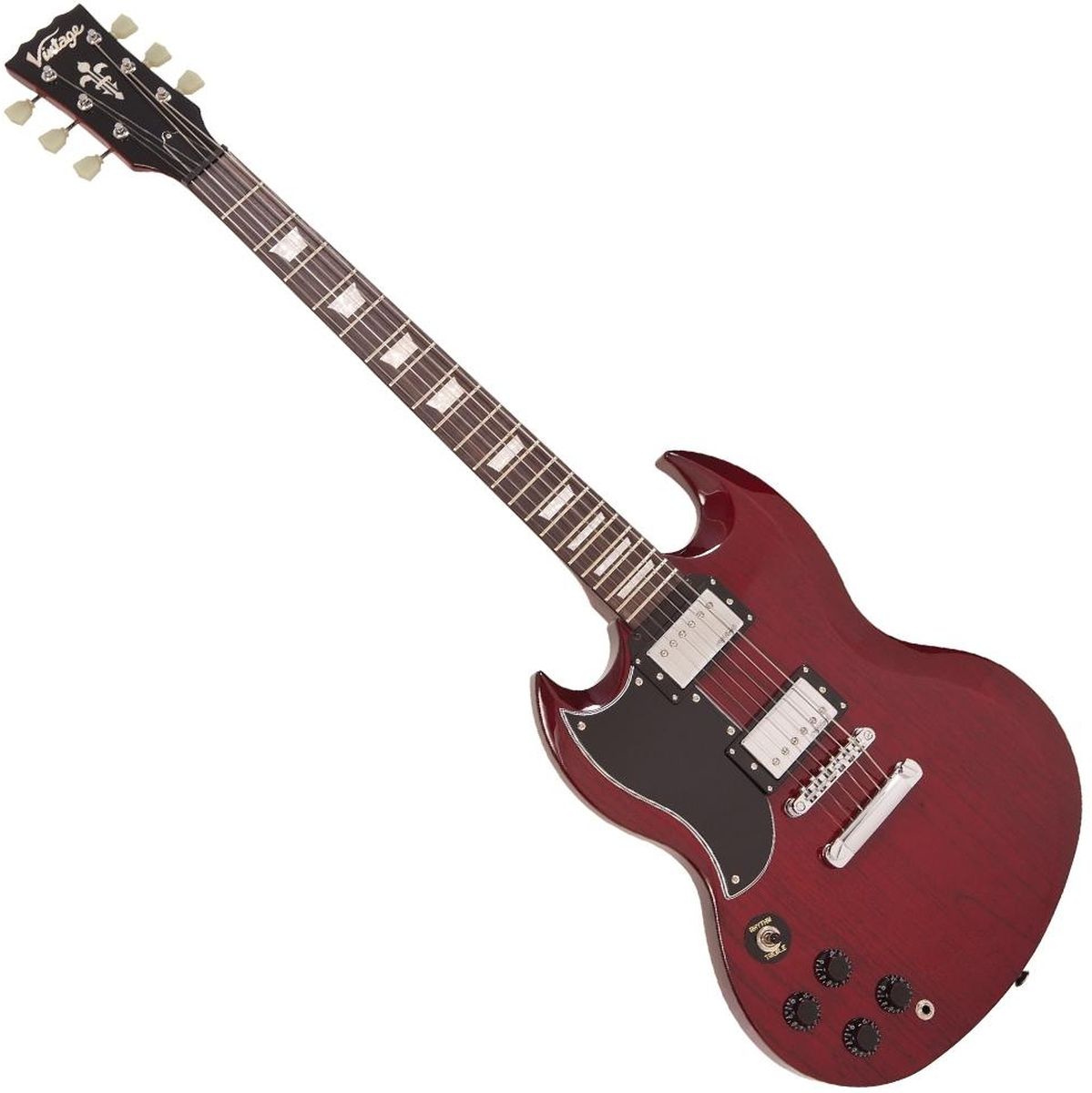 Vintage VS6 Lhand Guitar-Cherry Red