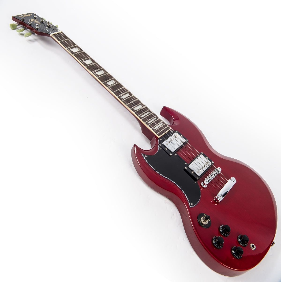 Vintage VS6 Lhand Guitar-Cherry Red