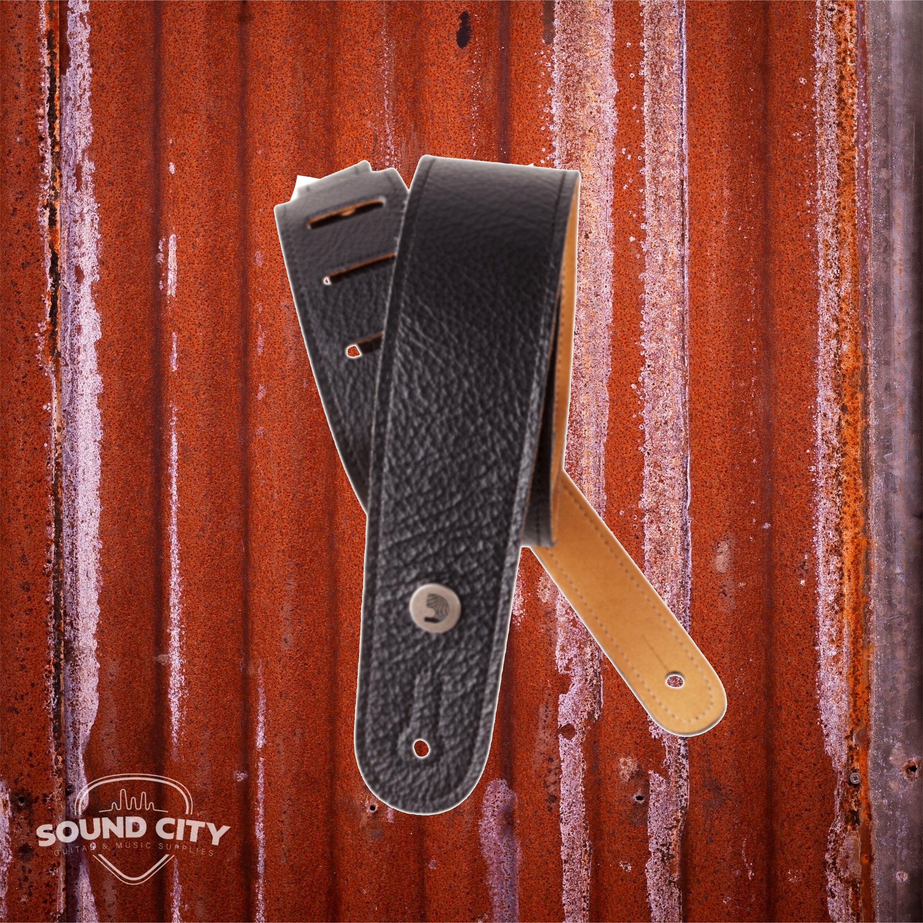 D'Addario Slim Garment Leather Guitar Strap, Black