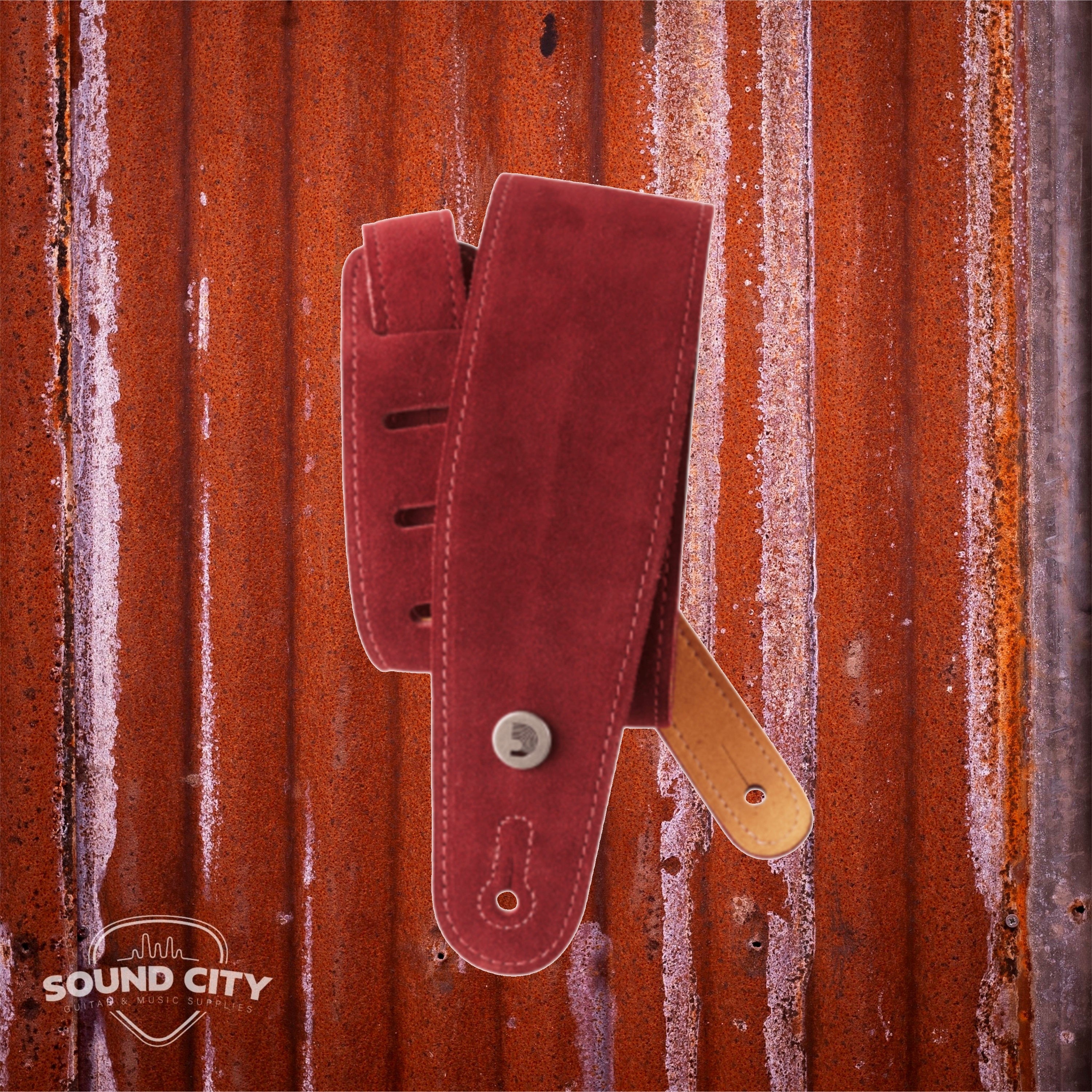 D'Addario Suede Guitar Strap, Burgundy