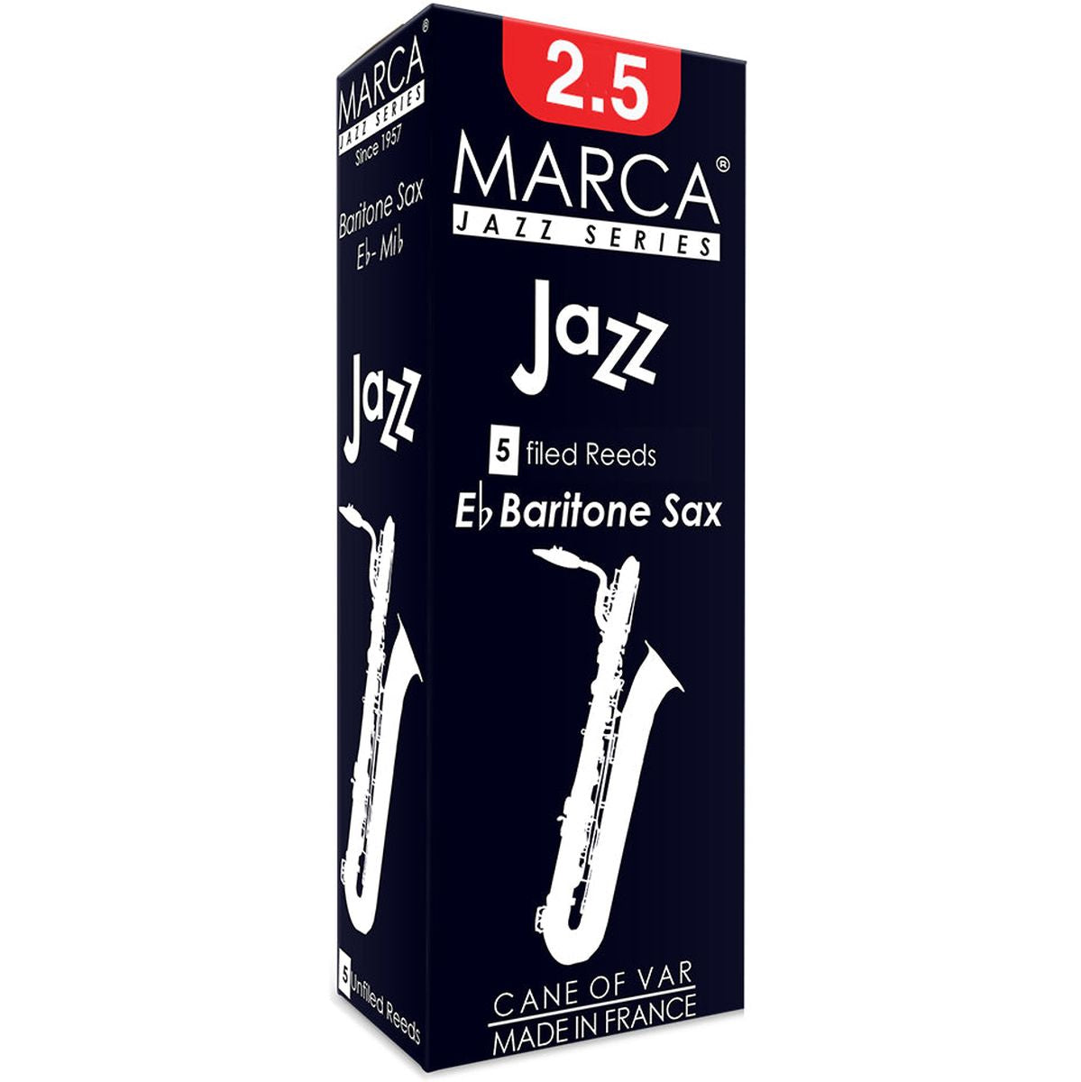 MARCA Reed Saxophone Baritone Jazz - Filed 2.5 - PK Of 5