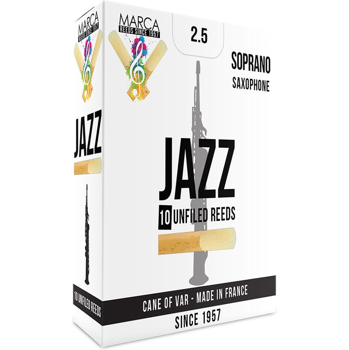 MARCA Reed Saxophone Soprano Jazz - Unfiled 2.5 - PK Of 10