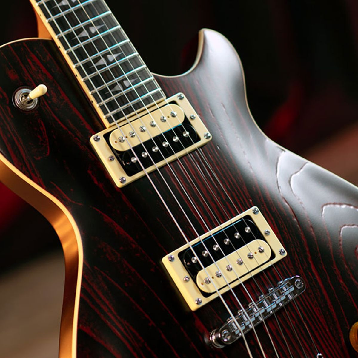 Michael Kelly Ele Gtr Patriot Decree Open Pore Trans Red EbonyFB