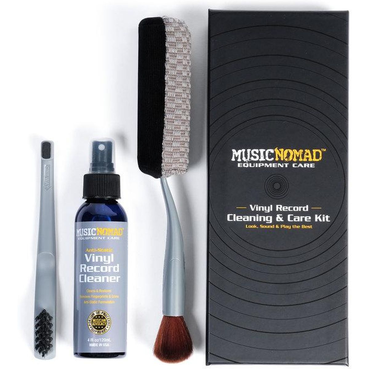 MusicNomad 6 'N 1 Vinyl Record Cleaning & Care Kit