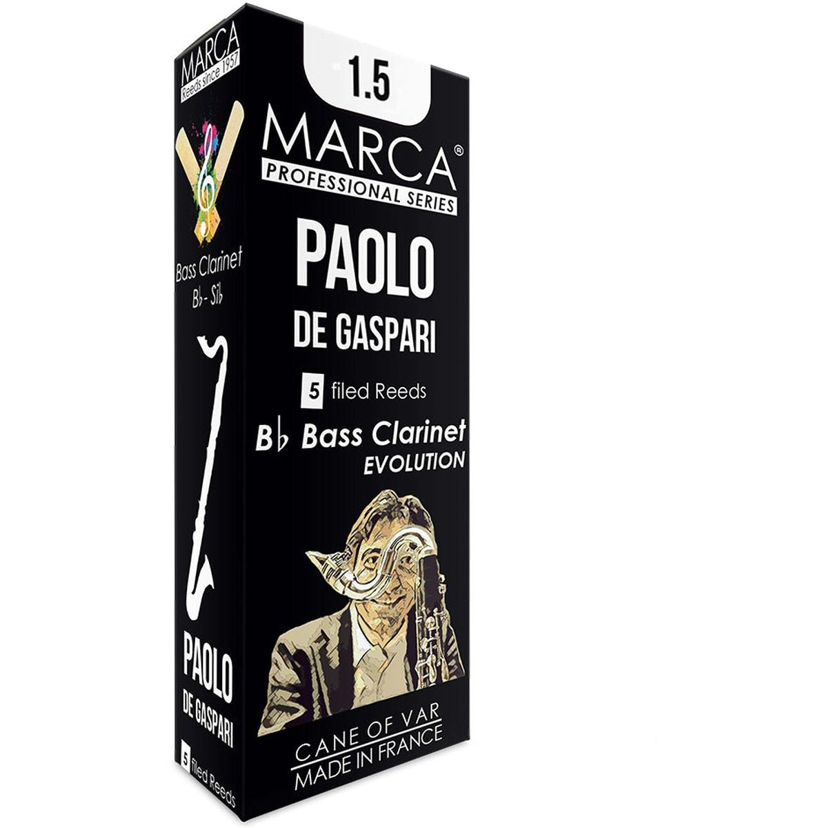 MARCA Reed Clarinet Bass Paolo DE Gaspari 1.5 - PK Of 5