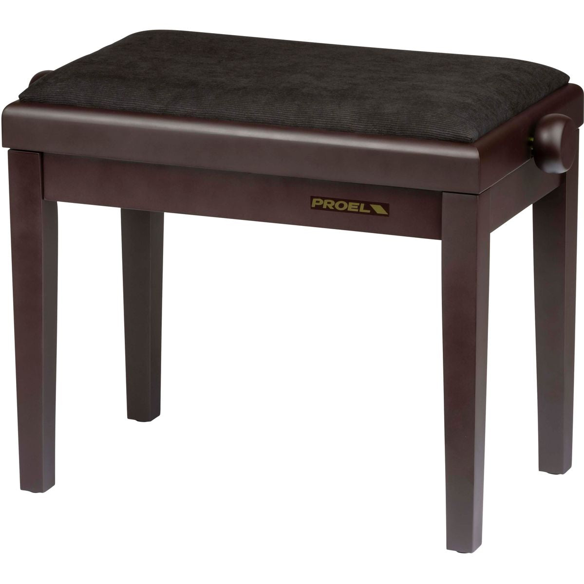 Proel Stage Piano Bench Matt Rosewood Frame Single Padded Seat w/ Velvet Cover