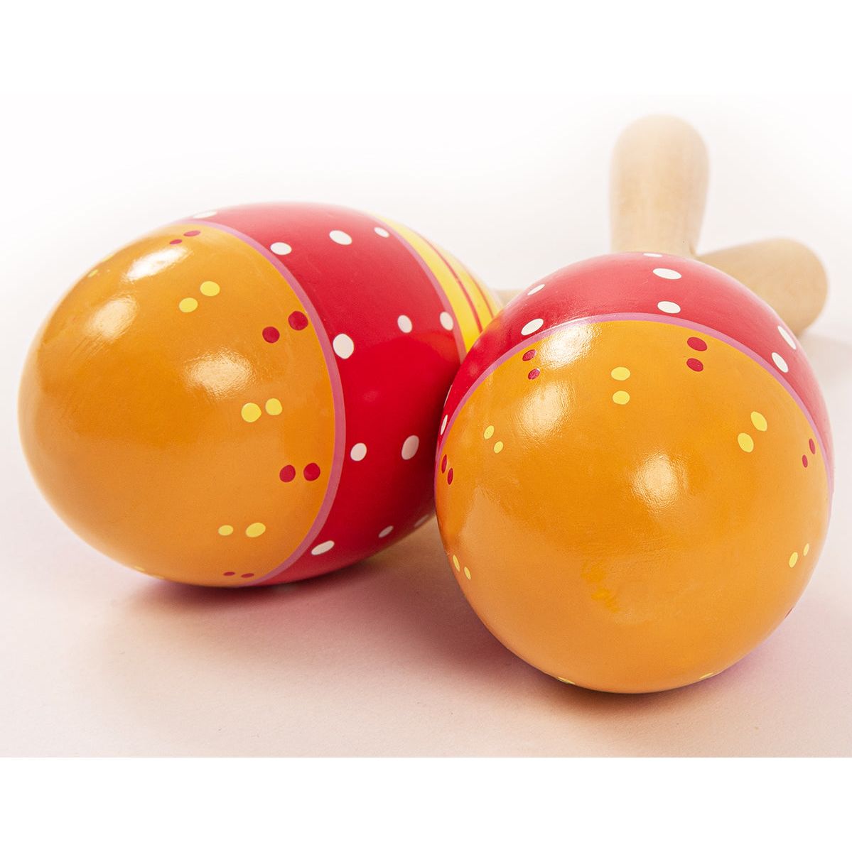 PP Early Years Wooden Maracas - Redyellow