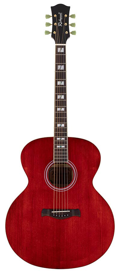 Richwood HSJS-42-TRD, Trans Red, Heritage Series Handmade Jumbo Westerngitaar