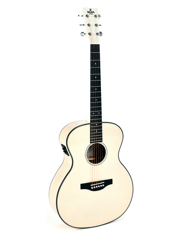 Sigma Guitars GM-1E Grand auditorium Westerngitaar - Metallic Flake White