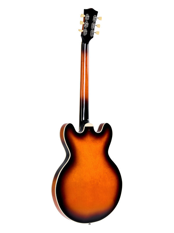 Sigma Guitars HBA-102P-VSB Semi-Hollow P90 - Maple Vintage Sunburst