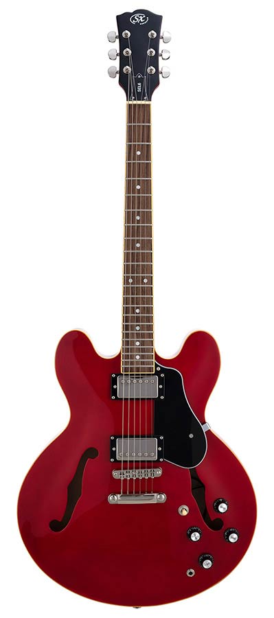 SX Archtop SEL6/TRD Tranparent Red Semi-Hollow Elektrische gitaar