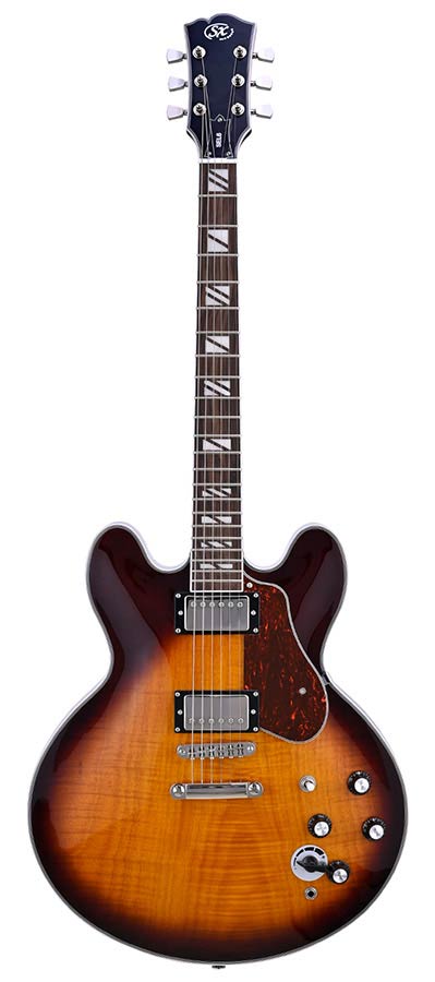 SX Archtop SEL6 CDS Dark Sunburst Semi-Hollow Elektrische gitaar