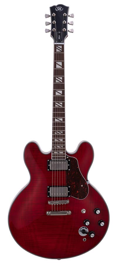 SX Archtop SEL6 CTRD Transparent Red Semi-Hollow Elektrische gitaar