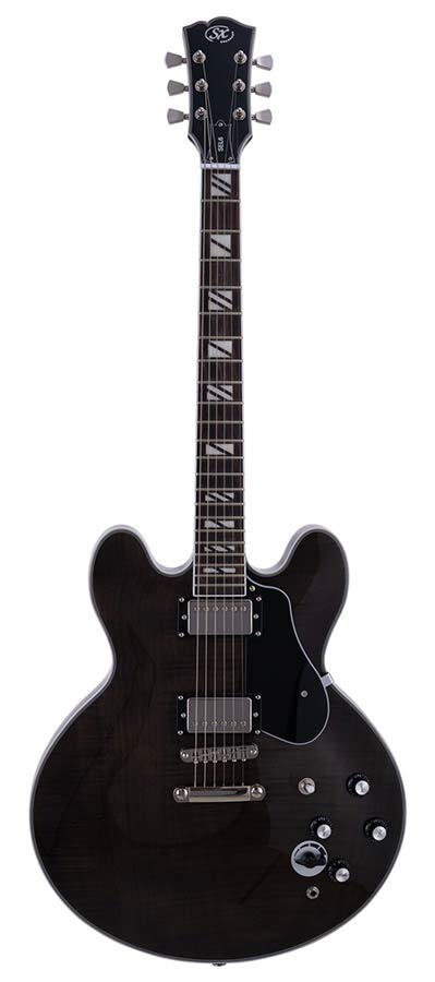 SX Archtop SEL6 CTBK Trans Black Semi-Hollow Elektrische gitaar