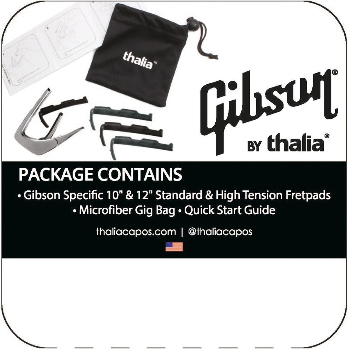 Thalia Capos Gibson Black Chrome Finish Capo - Crown