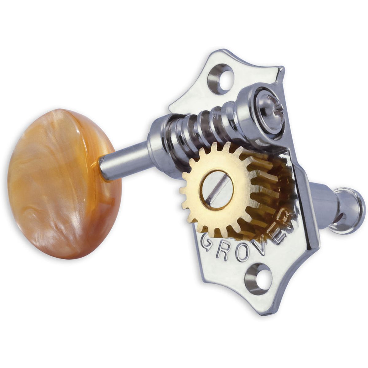Grover Sta Tite U98 Series Geared Ukulele Pegs Acrylic Buttons Chrome