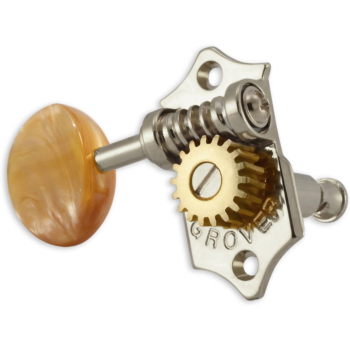 Grover Sta Tite U98 Series Geared Ukulele Pegs Acrylic Buttons Nickel