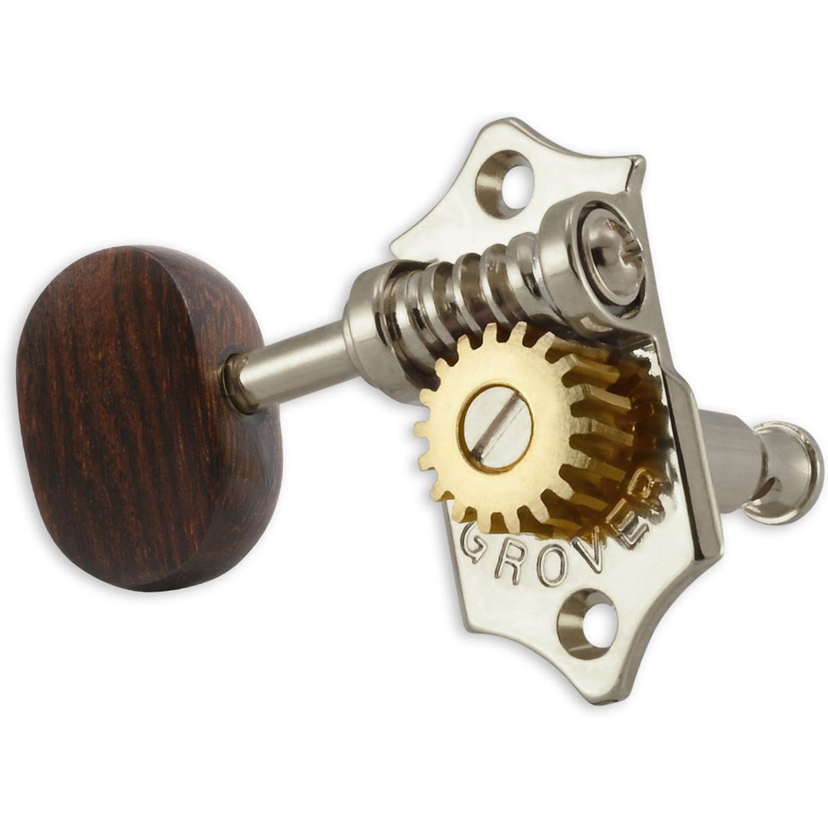 Grover Sta Tite U98 Series Geared Ukulele Pegs Rosewood Buttons Nickel