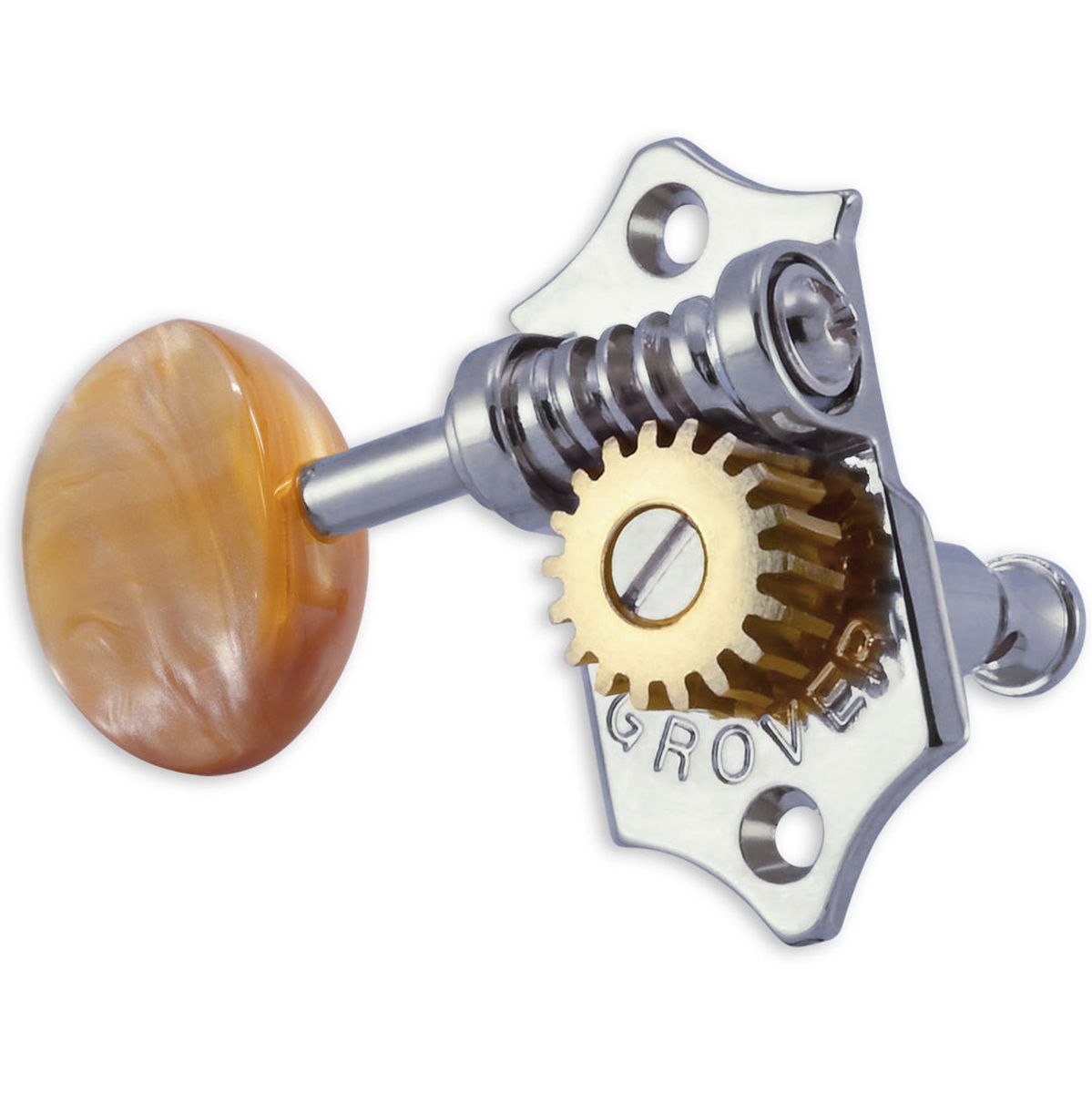 Grover Sta Tite U99 Series Geared Ukulele Pegs Acrylic Buttons Chrome