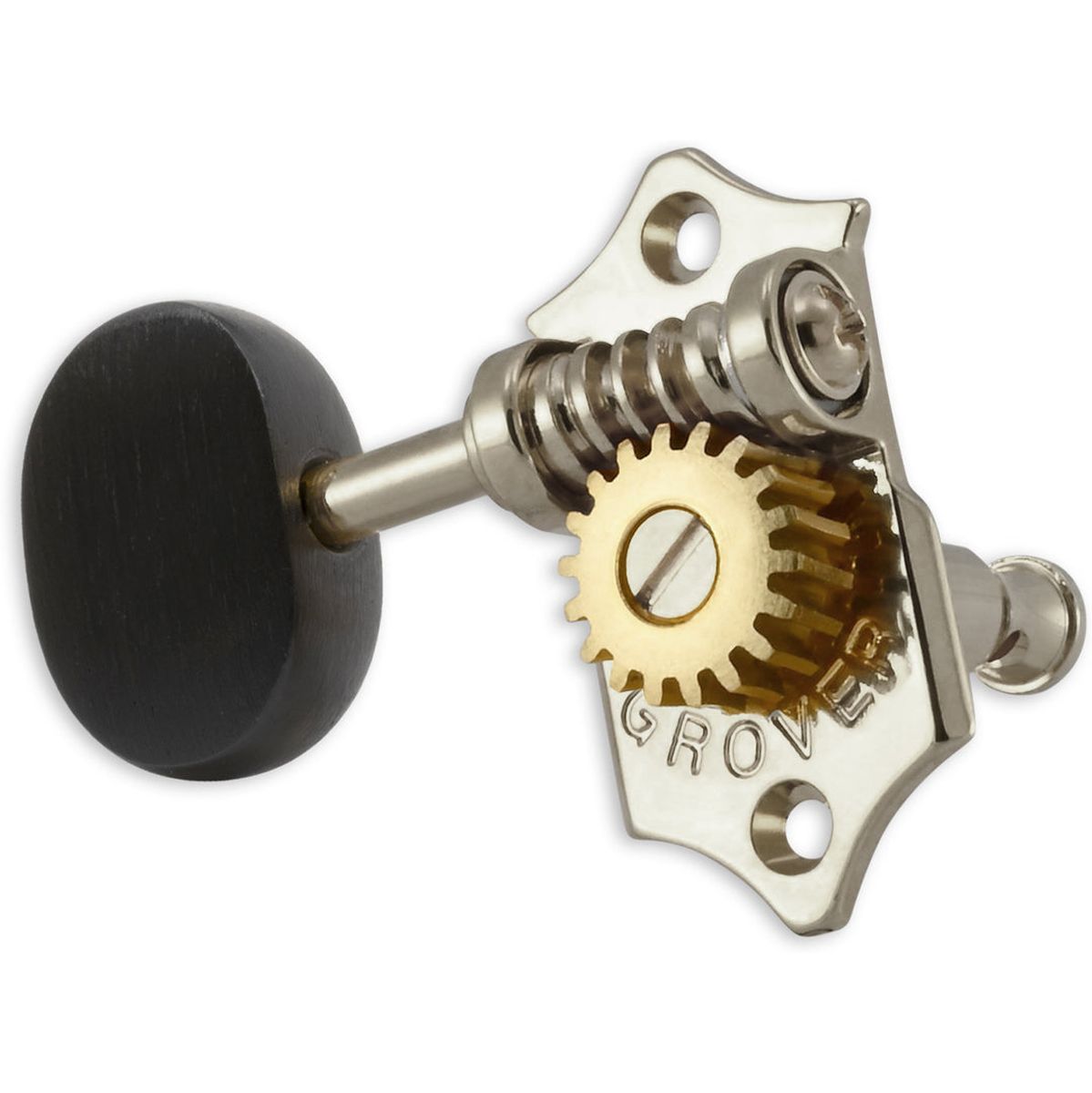 Grover Sta Tite U99 Series Geared Ukulele Pegs Ebony Buttons Nickel