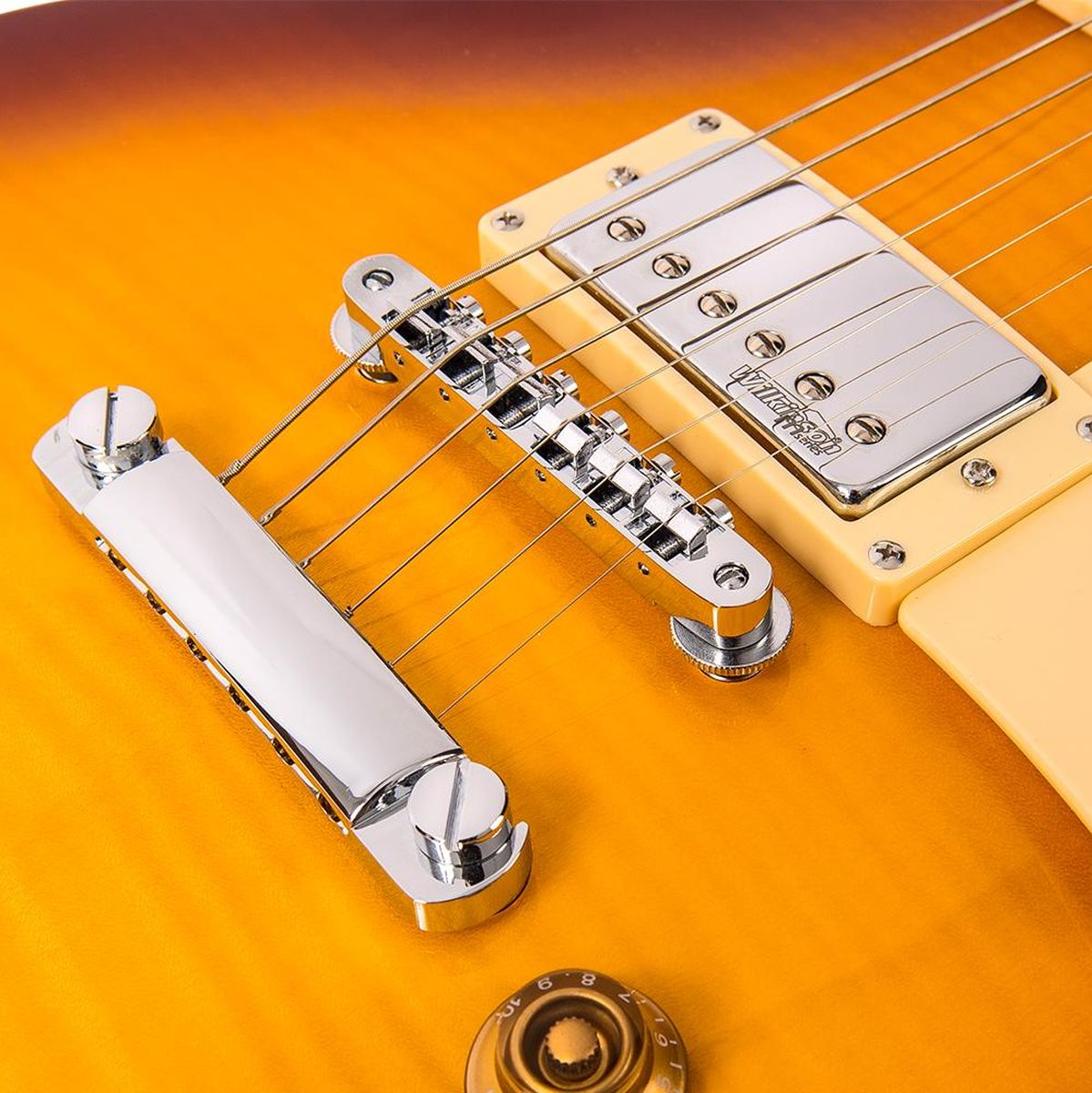Vintage V100 Guitar-Flame Iced Tea