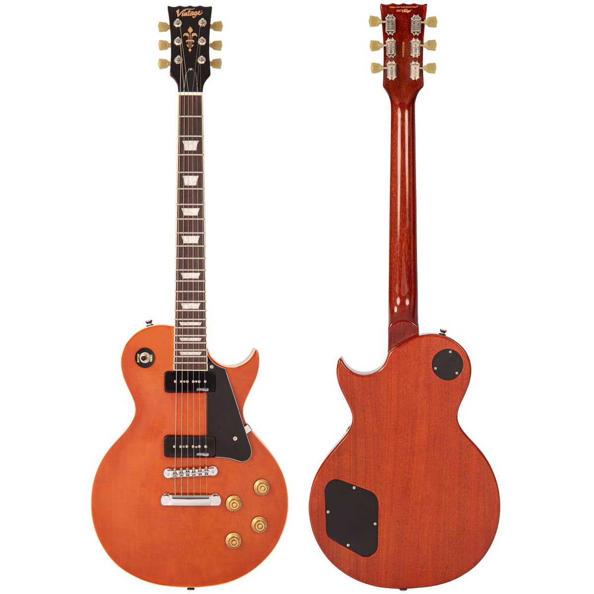 Vintage Electric Guitar-Twin Soapbar - Natural Mahogany