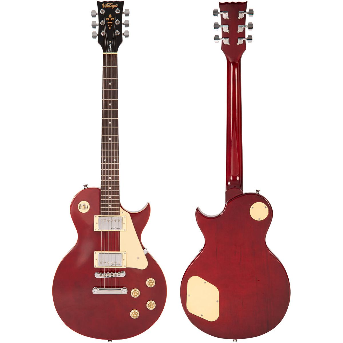 Vintage V10 Coaster Series Electric Guitar - Wine Red