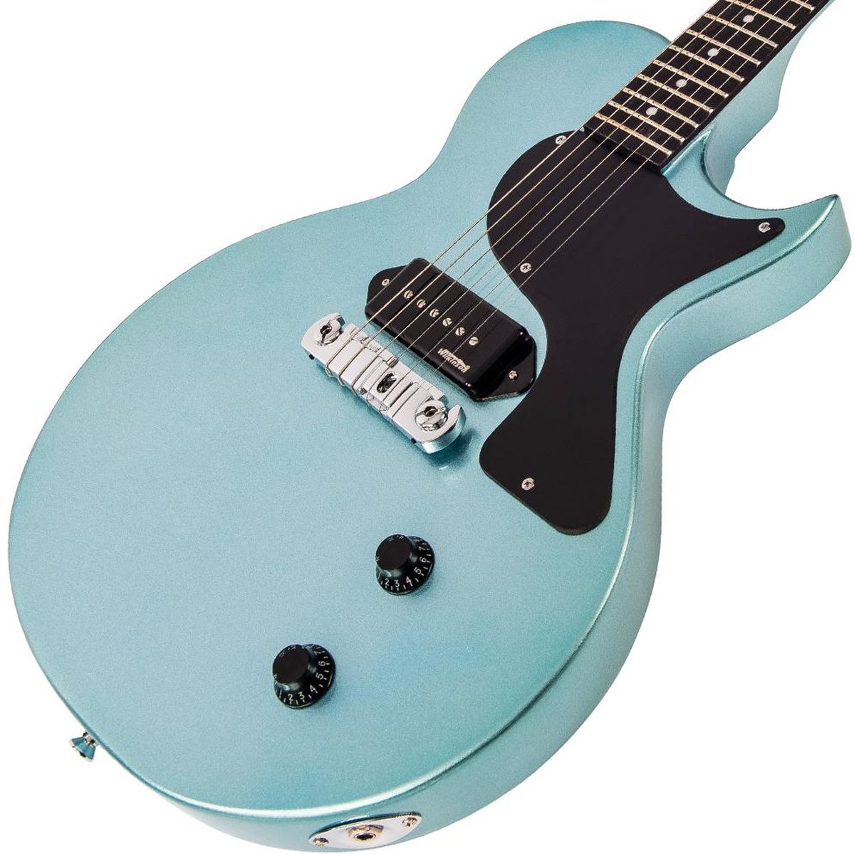 Vintage V120 Electric Guitar-Single Cut - Gun Hill Blue