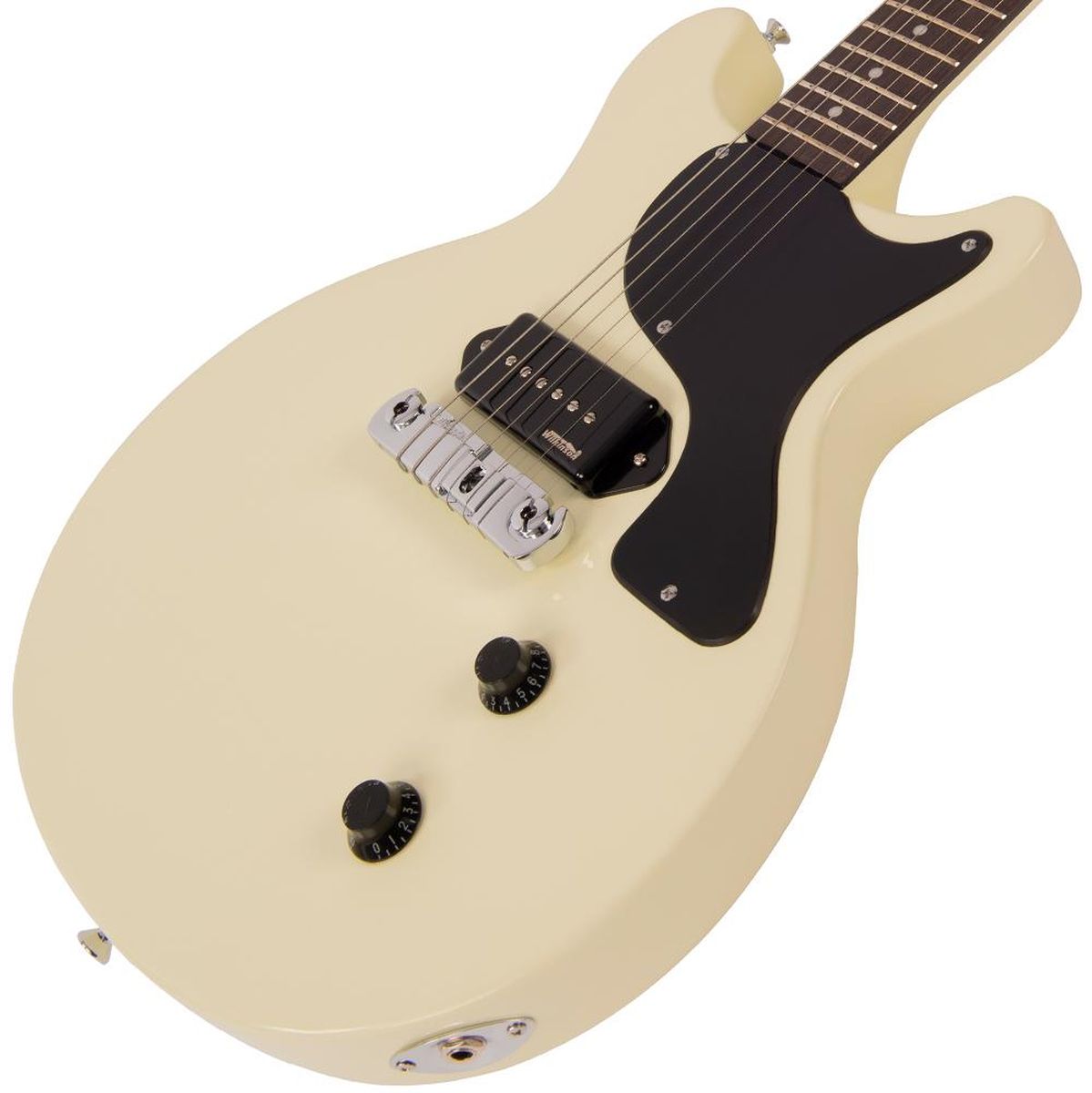 Vintage VR130 Electric Guitar-Double Cut - Vintage White