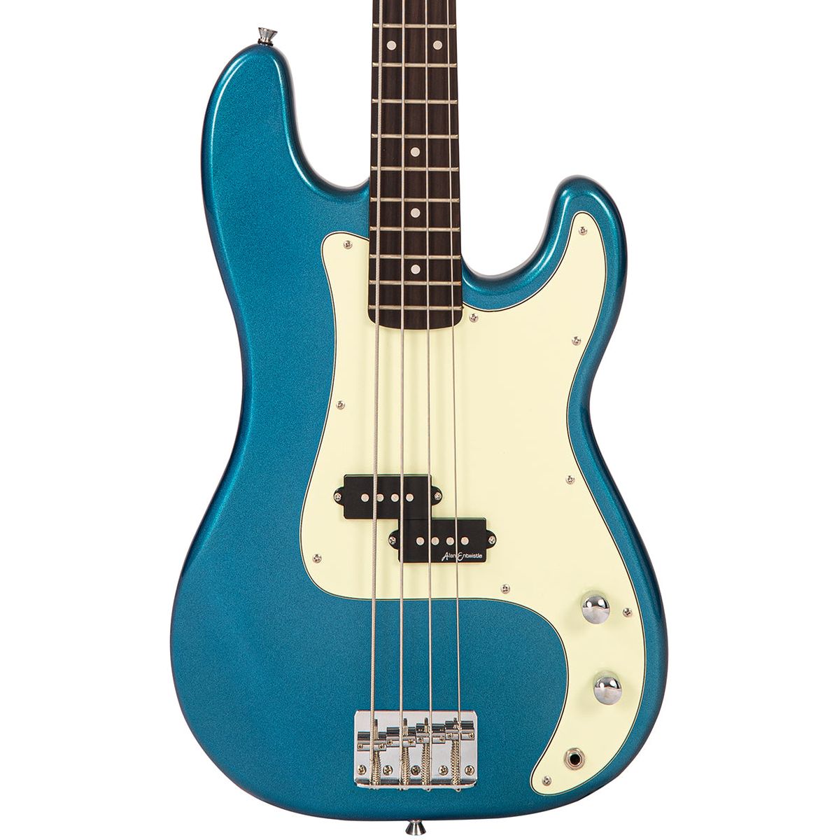 Vintage V40 Coaster Series Bass Guitar - Candy Apple Blue