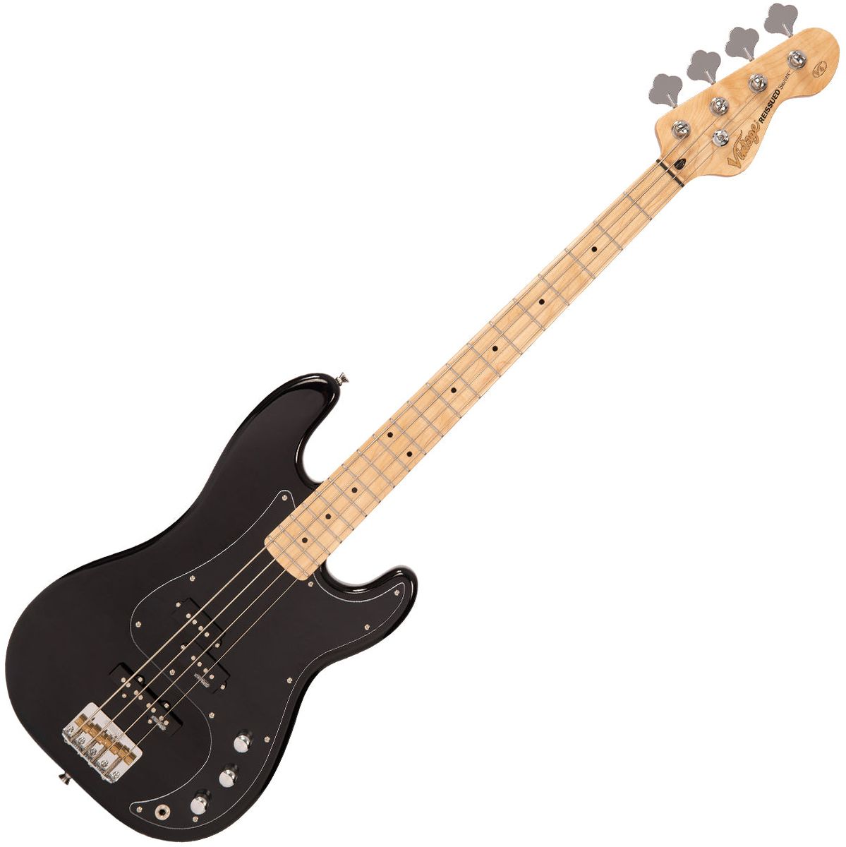 Vintage Bass PJ Guitar - Gloss Black
