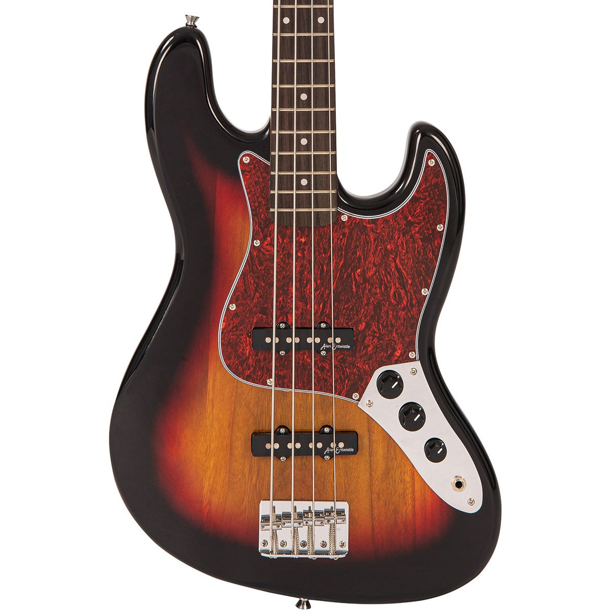 Vintage V49 Coaster Series Bass Guitar - 3 Tone Sunburst