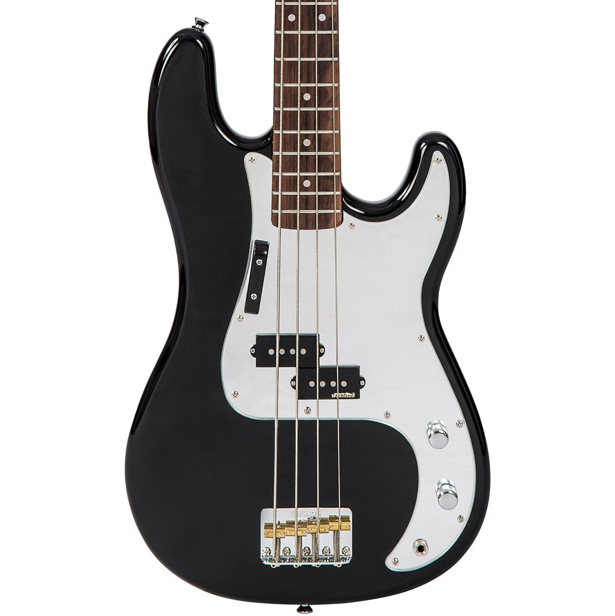 Vintage V4 Bass Guitar - Rocker Black