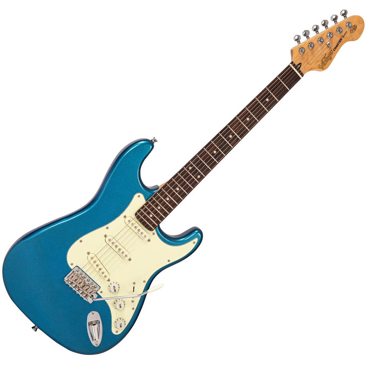 Vintage V60 Coaster Series Electric Guitar - Candy Apple Blue