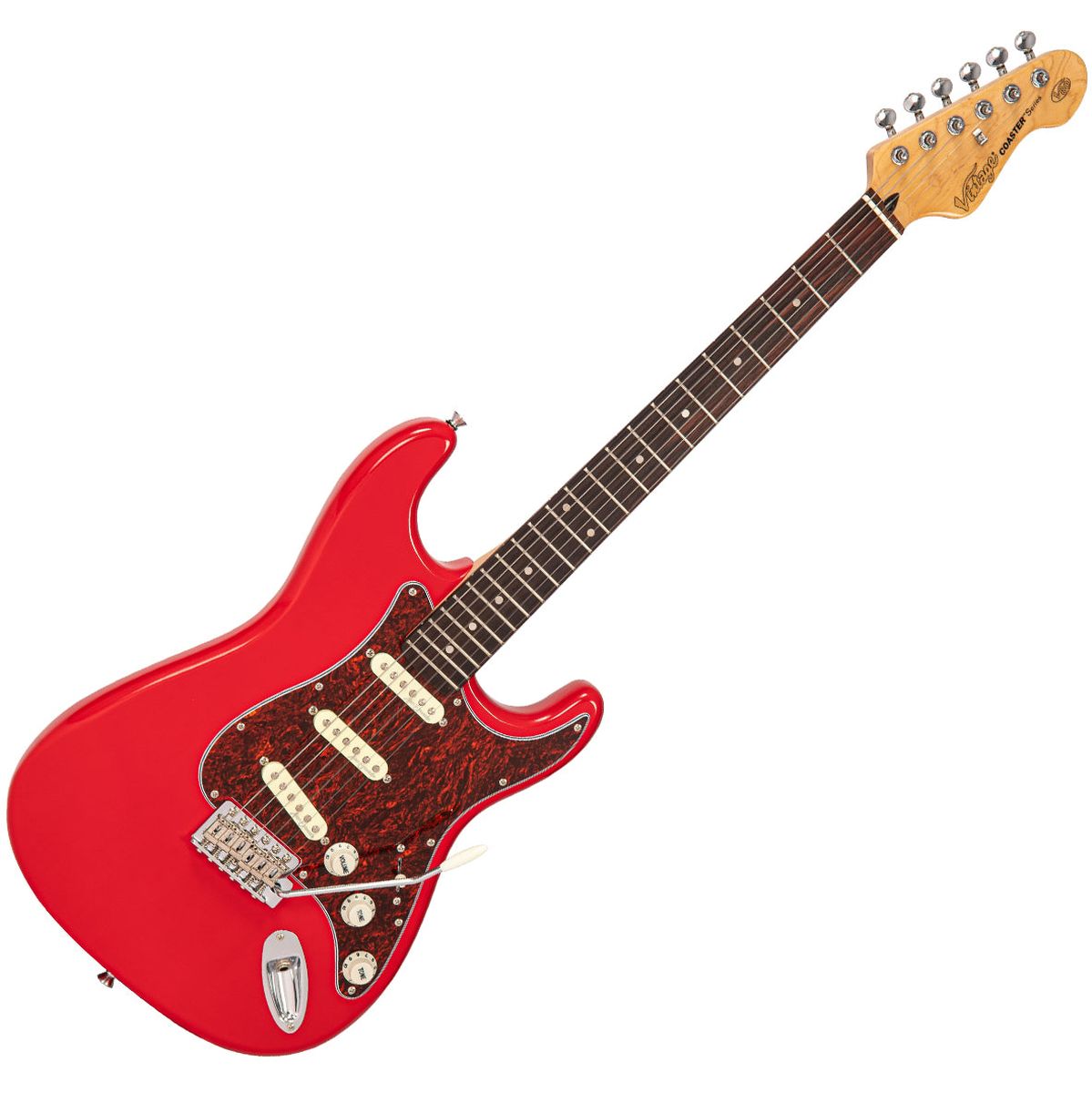 Vintage V60 Coaster Series Electric Guitar - Gloss Red