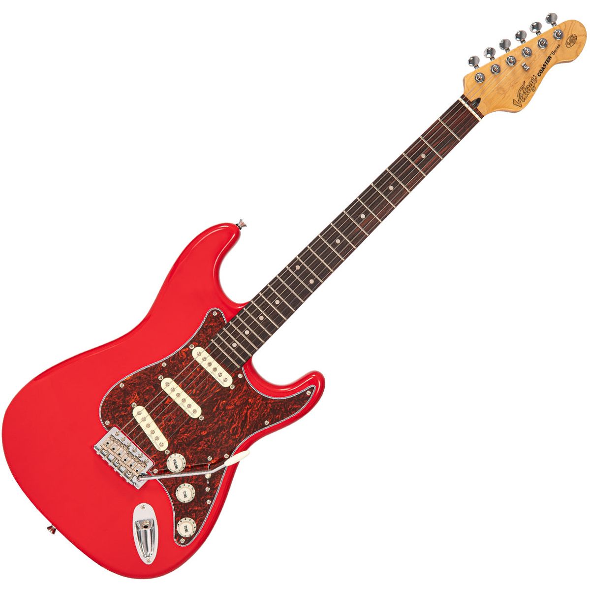 Vintage V60 Coaster Series Electric Guitar - Gloss Red