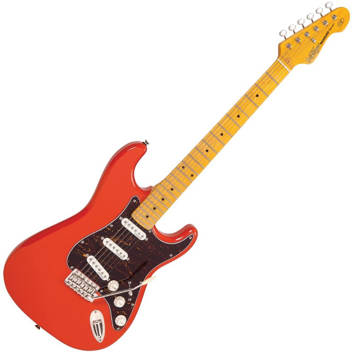 Vintage Electric Guitar-Maple Fingerboard - Firenza Red