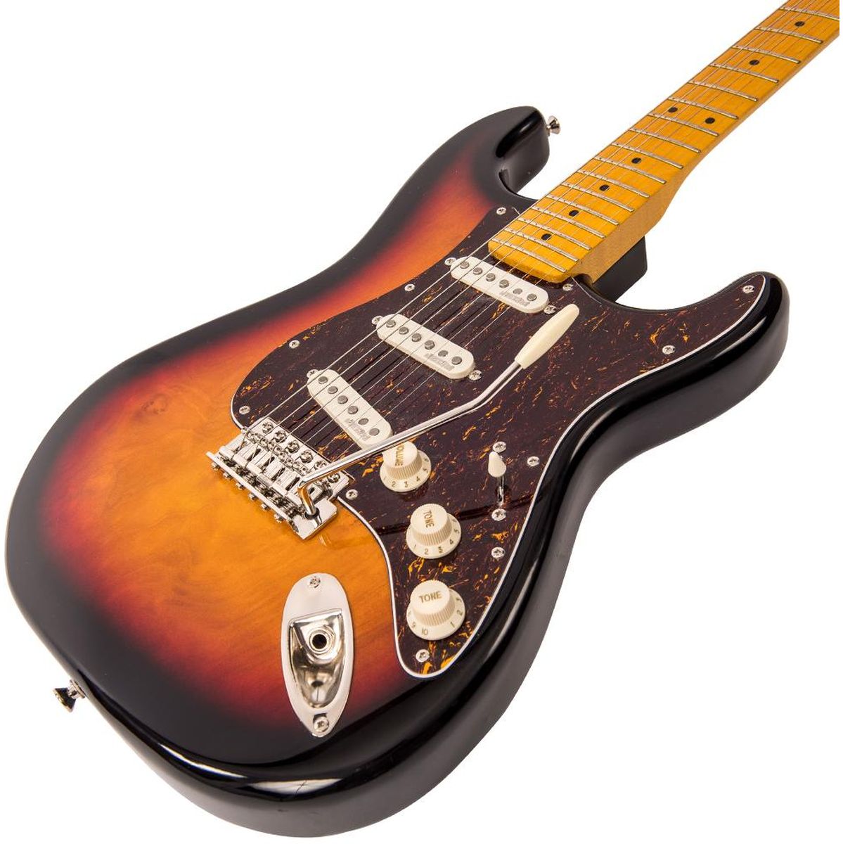 Vintage Electric Guitar-Maple Fingerboard - Sunset Sunburst