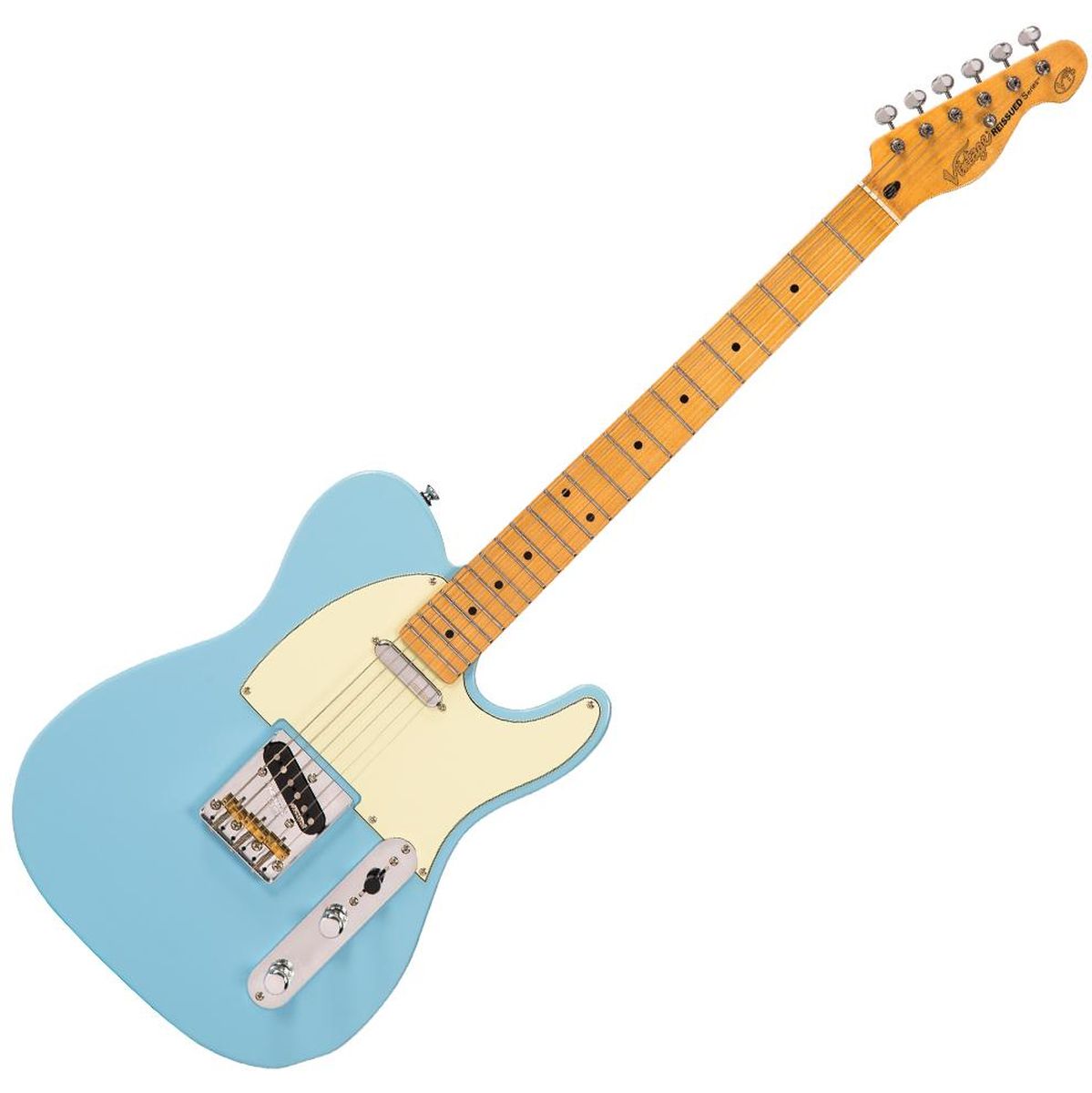 Vintage V75 Electric Guitar - Laguna Blue