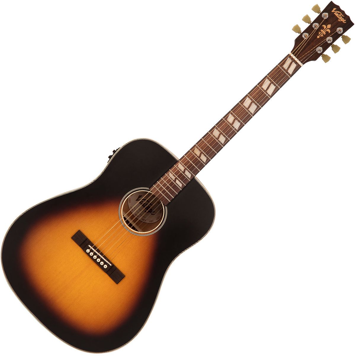 Vintage Historic Electro Dreadnought Guitar - Vintage Sunburst