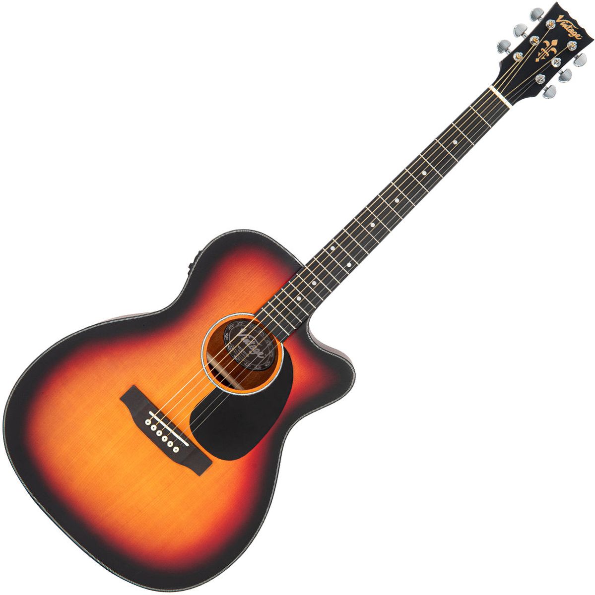Vintage Stage Series Folk Cutaway Electro Guitar - Sunburst